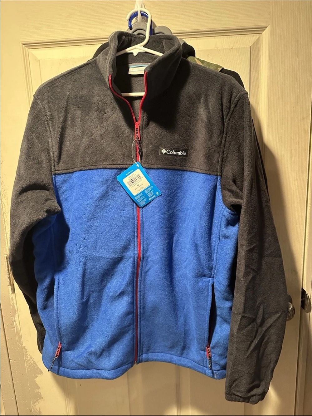 Columbia Mens Blue and Gray Full-Zip Fleece Jacket